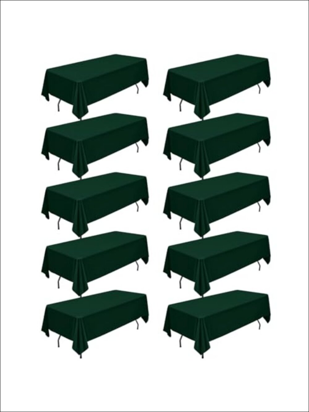 10 Pack Polyester Tablecloths 60x102 Inch Rectangle Table Cloth for 6 Foot